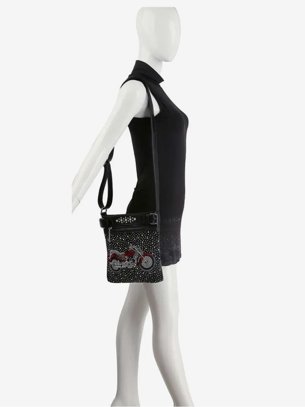 Black Butterfly Crystal Shoulder Bag - Sparkle Accent - Picture 4 of 5